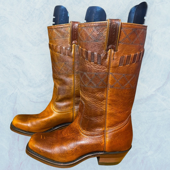 Boulet Vagabond 8674 Cowboy Boots Men’s 7D/Women’s 9 Hillbilly Golden Distress - Picture 5 of 16